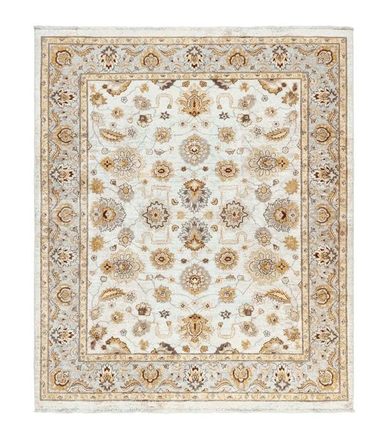 Peshawar Rug 8x10, Oushak Rug, Neutral Colors Hand Knotted Farmhouse Rug by Jewel Rugs