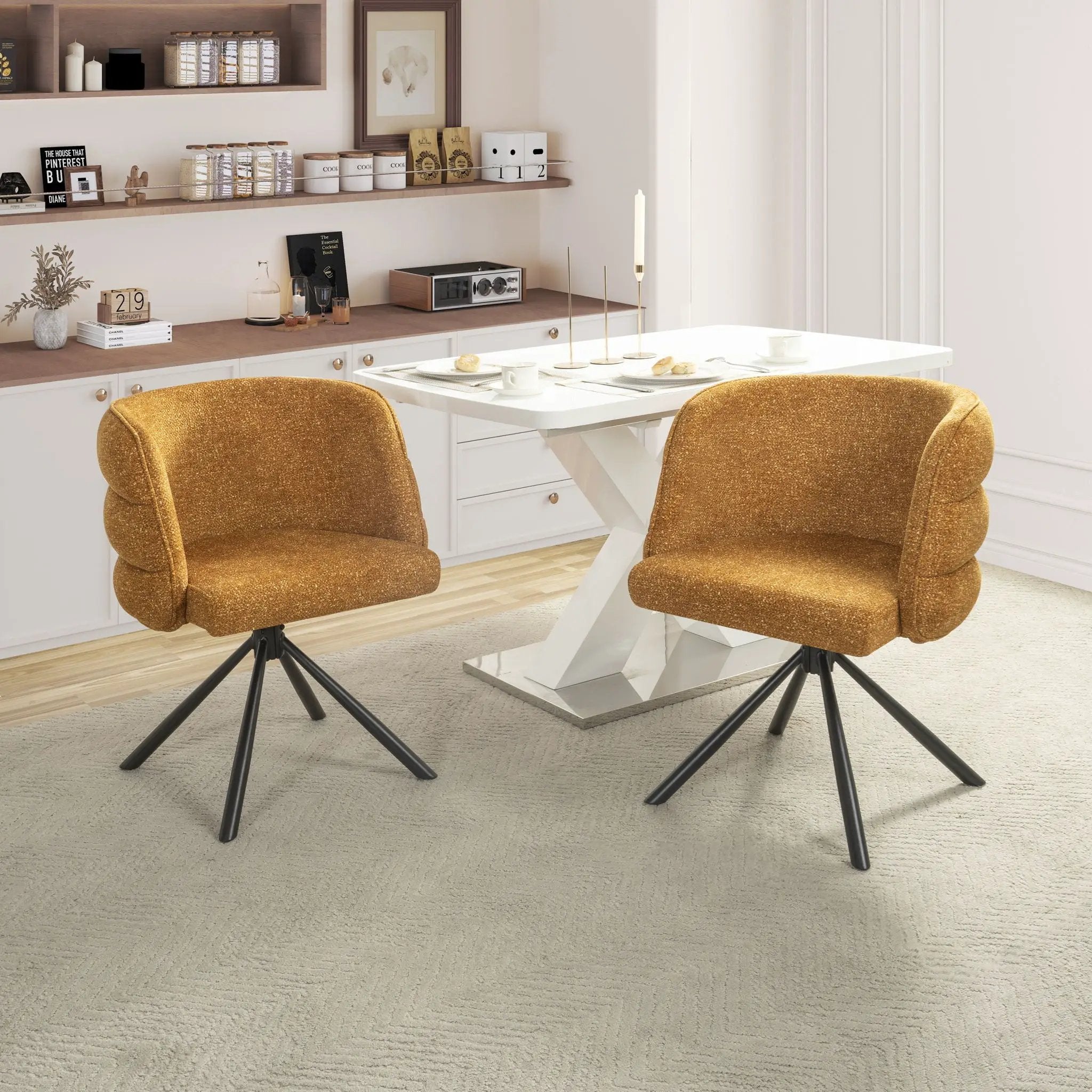 270 Degree Swivel Upholstered Desk Chairs (Set of 2) by Unique Piece Furniture