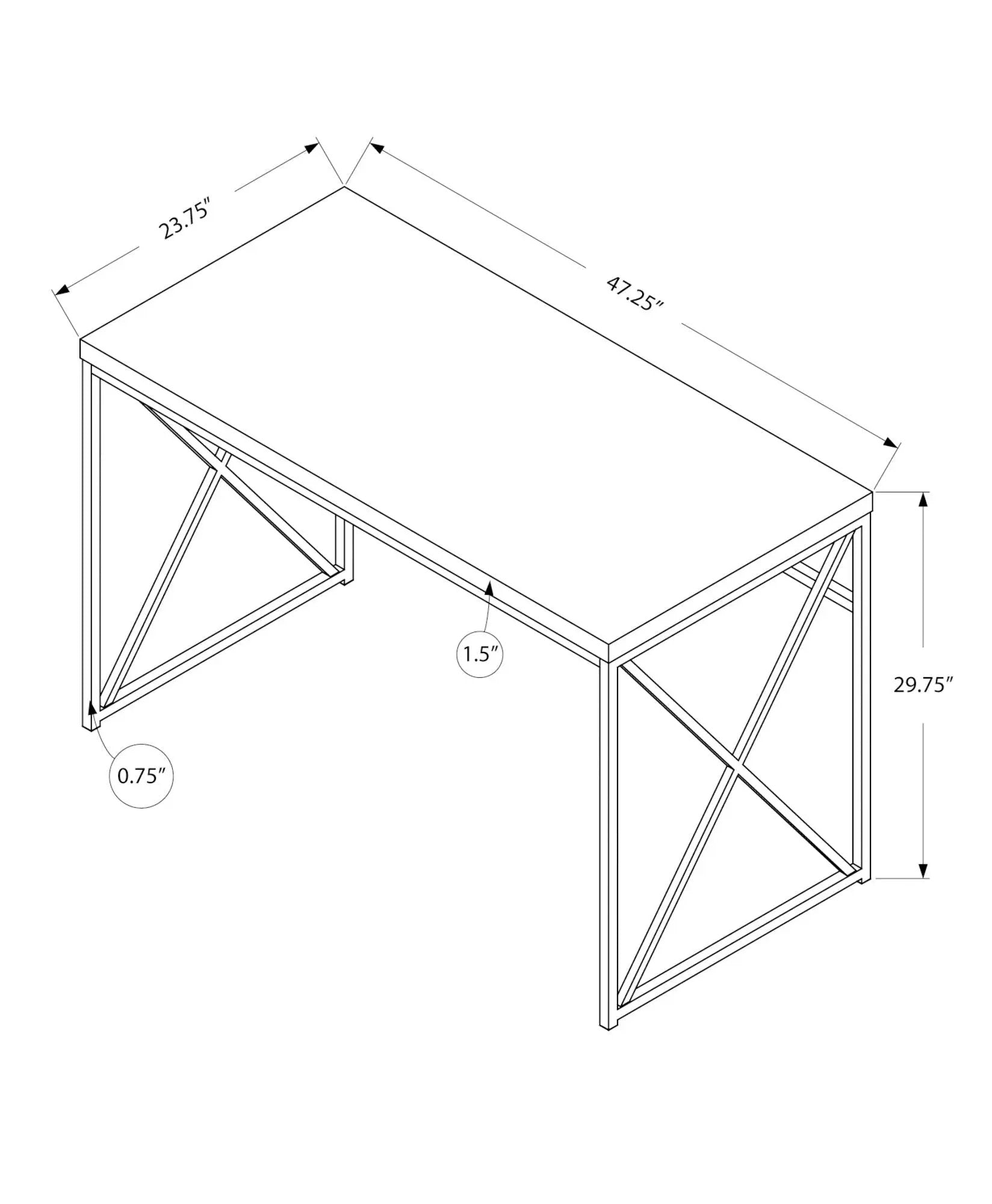 Computer Desk For Home Office, Laptop, Glossy Contemporary & Modern by Unique Piece Furniture