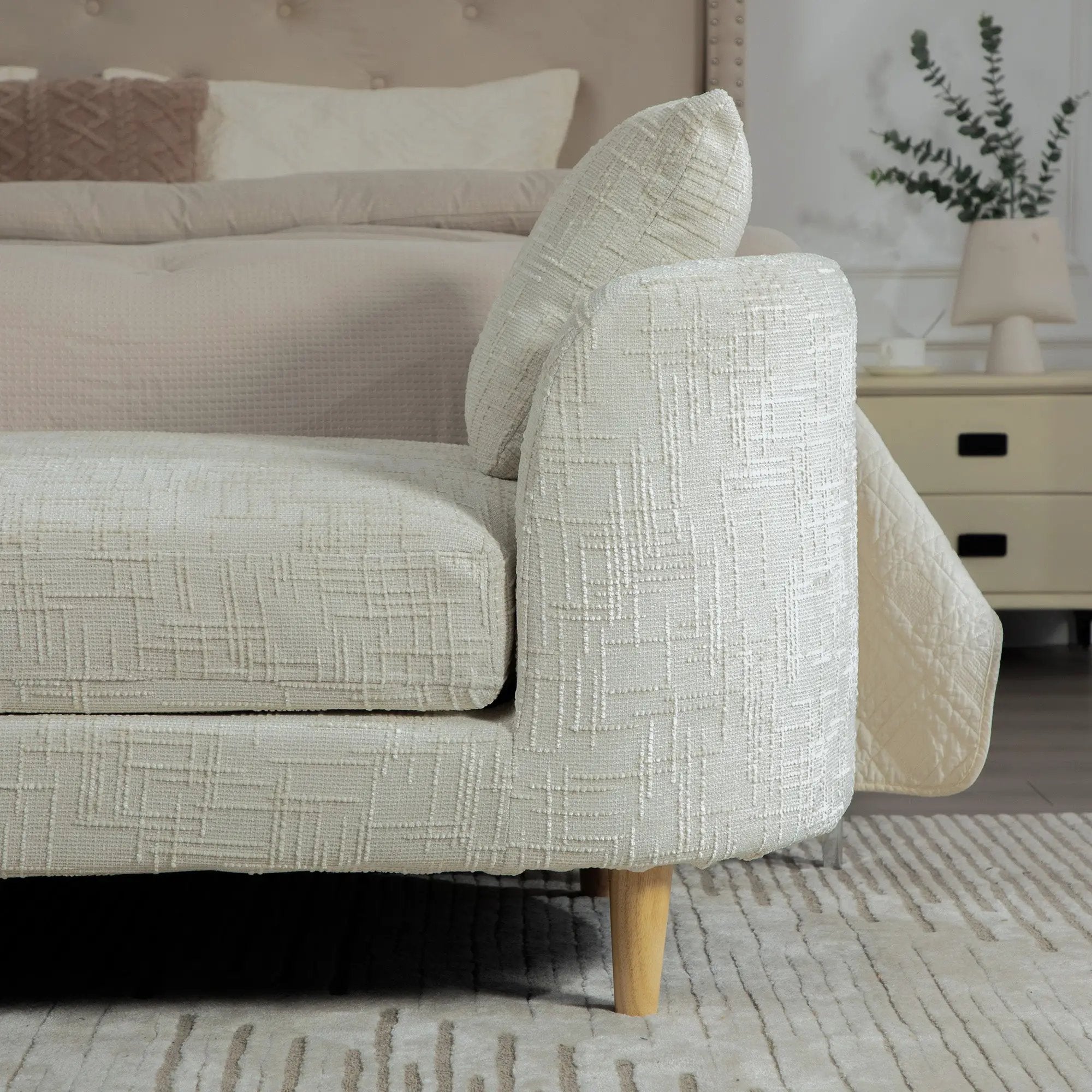 77.17" Wide Modern Upholstered End of Bed Bench by HouseOfZazla