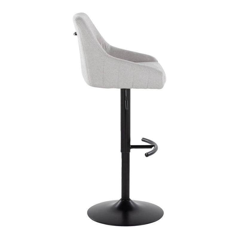 Hannah - Transitional Adjustable Barstool With Swivel With Rounded T Footrest (Set of 2) by Unique Piece Furniture