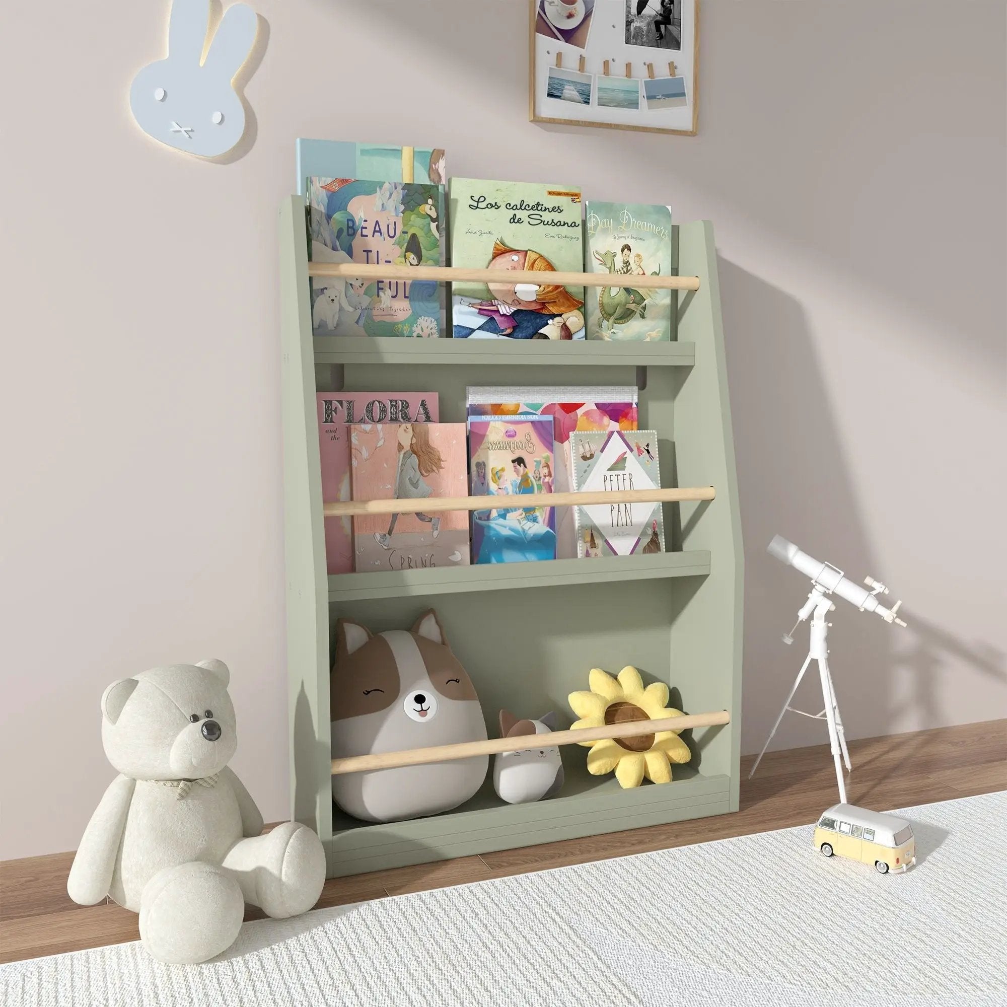 3 Tier Book Shelf, Compact Storage For Bedrooms by Unique Piece Furniture