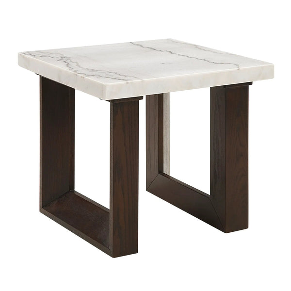 Edwyn - Natural Marble Top End Table, photo 2 of 15
