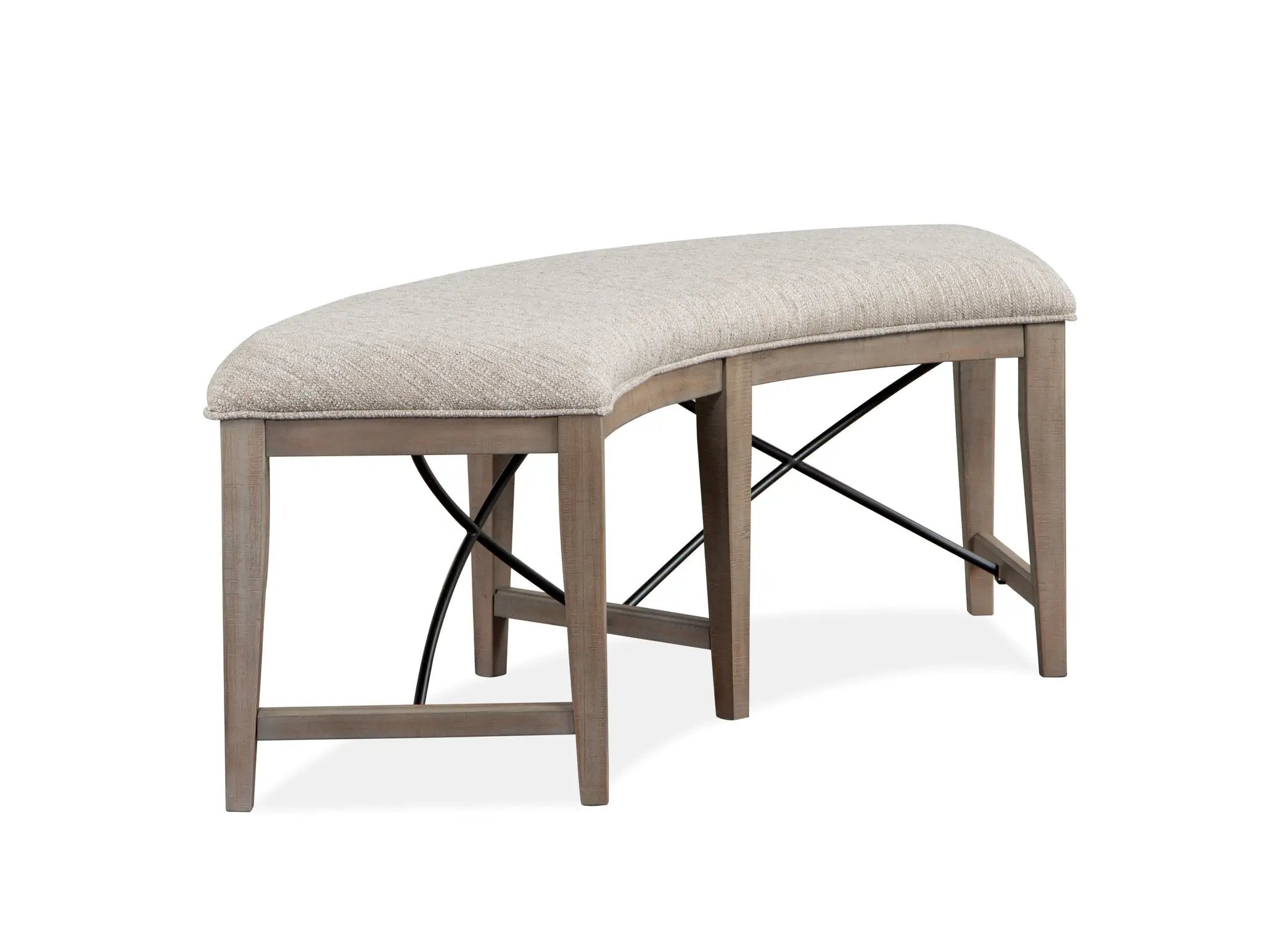 Paxton Place - Curved Bench With Upholstered Seat - Dovetail Gray by Unique Piece Furniture