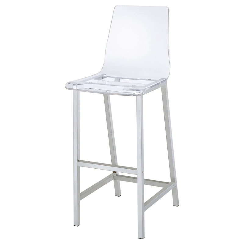 Juelia Clear Acrylic Bar Chair Chrome (Set of 2) by Unique Piece Furniture
