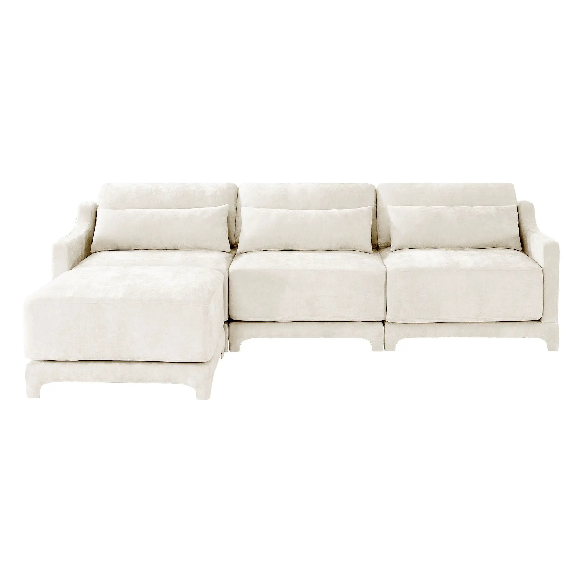 Stylish Sofa With Ottoman And Lumbar Pillows, Ergonomic Design by HouseOfZazla
