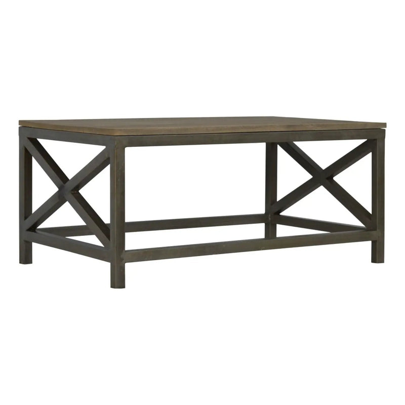 Cross Metal Coffee Table - Pewter by Unique Piece Furniture