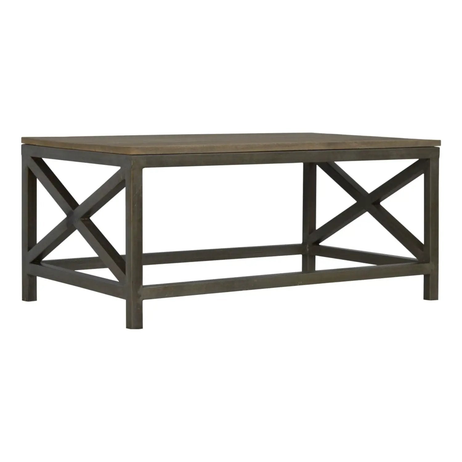 Cross Metal Coffee Table - Pewter by HouseOfZazla