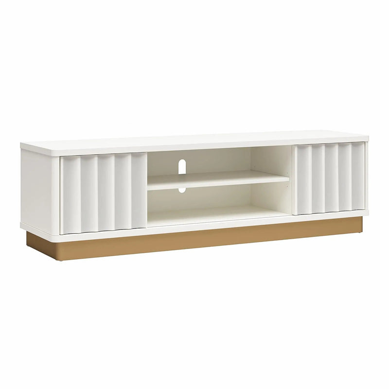 Rene - Scalloped TV Stand For TVs Up To 65" - White by HouseOfZazla