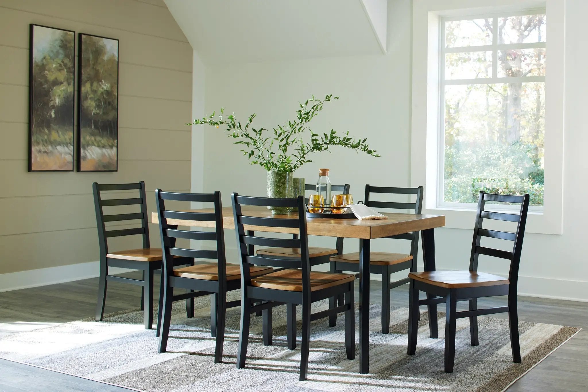 Blondon - Rectangular Drm Table Set (Set of 7) - Brown / Black by Unique Piece Furniture