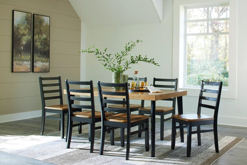 Blondon - Rectangular Drm Table Set (Set of 7) - Brown / Black by Unique Piece Furniture