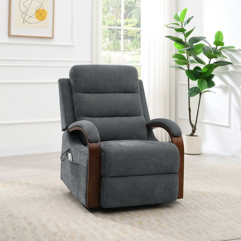 Kayla - Power Recliner With Lift & Heating & Massage (Zero Gravity) - Gray by Unique Piece Furniture