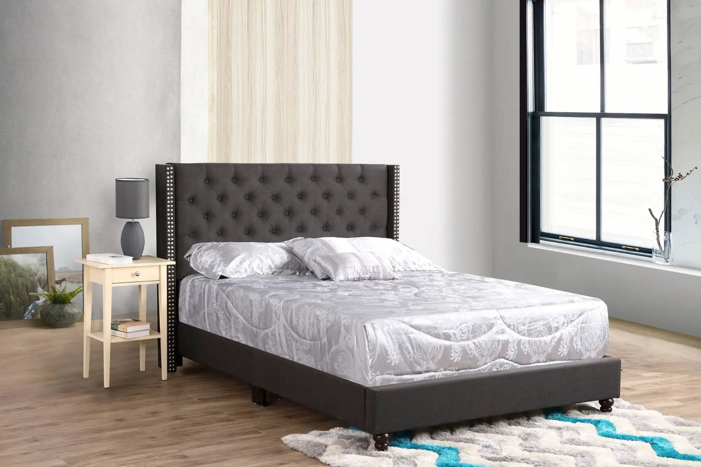 Nailhead Bed Transitional Vibrant by HouseOfZazla