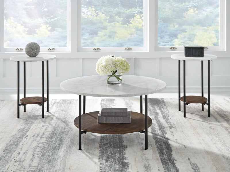 Wrenwich - Occasional Table Set (Set of 3) - Brown / Black / White by Unique Piece Furniture