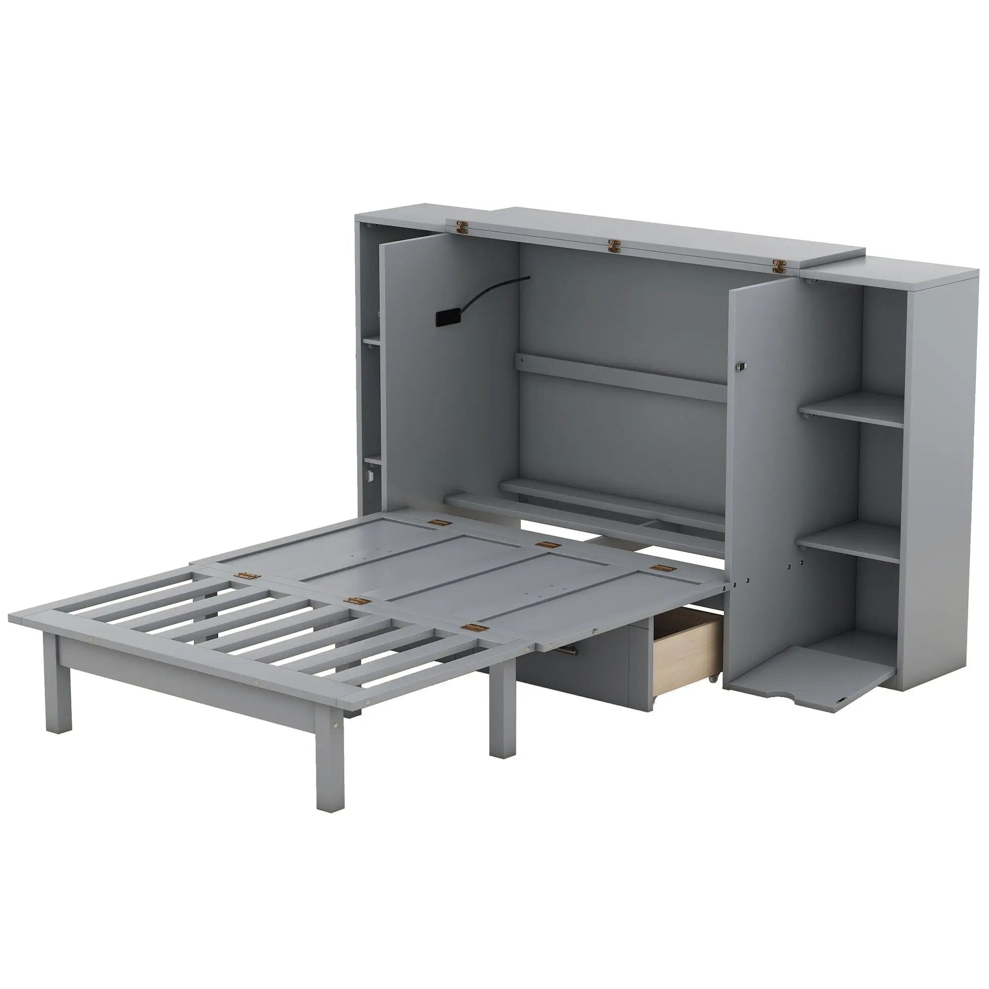Murphy Bed With Shelves, Drawers And USB Ports by HouseOfZazla