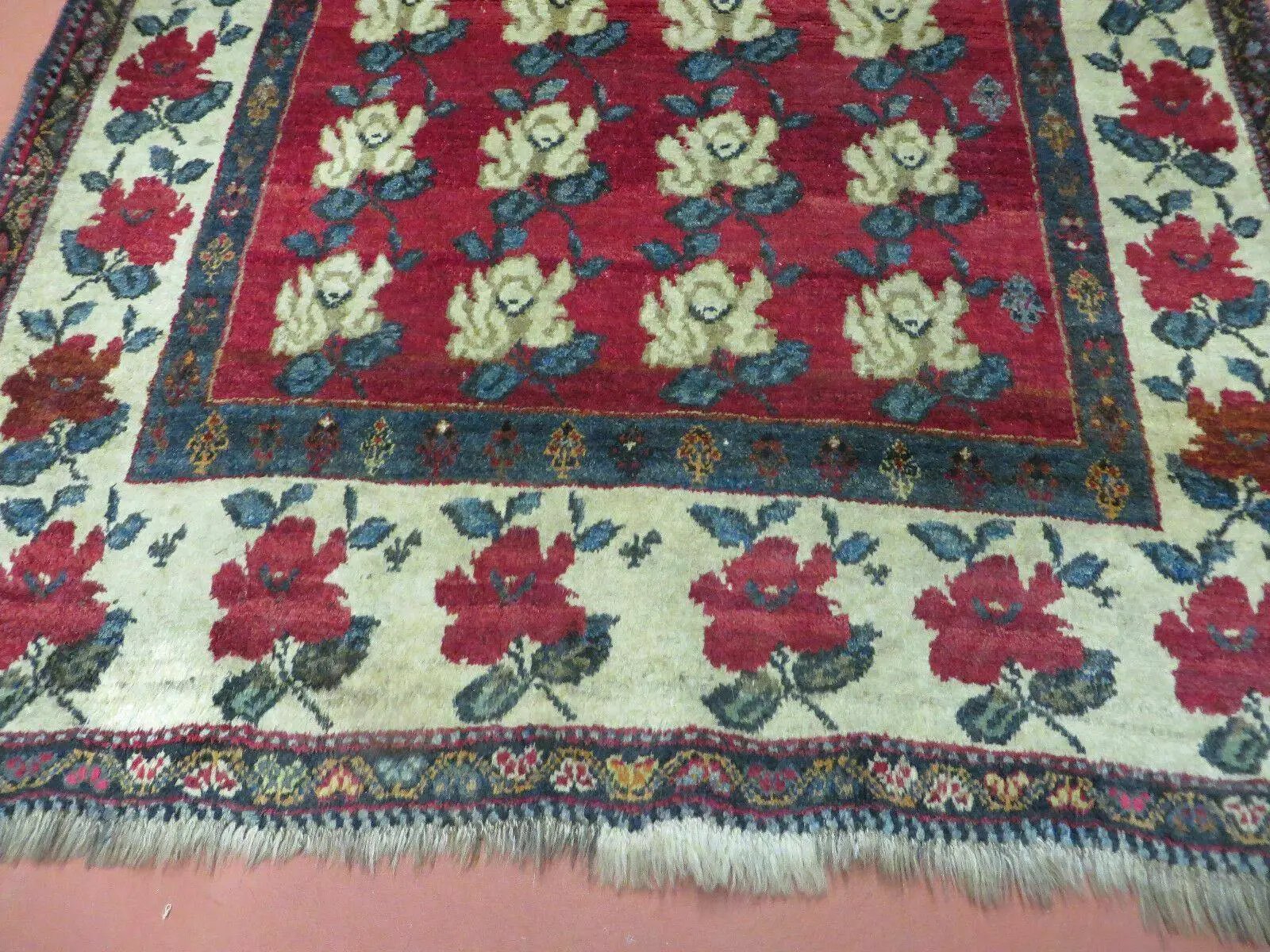 4' X 5' Semi Antique Handmade Fine Turkish Flowers Bouquet Wool Rug Nice by Jewel Rugs
