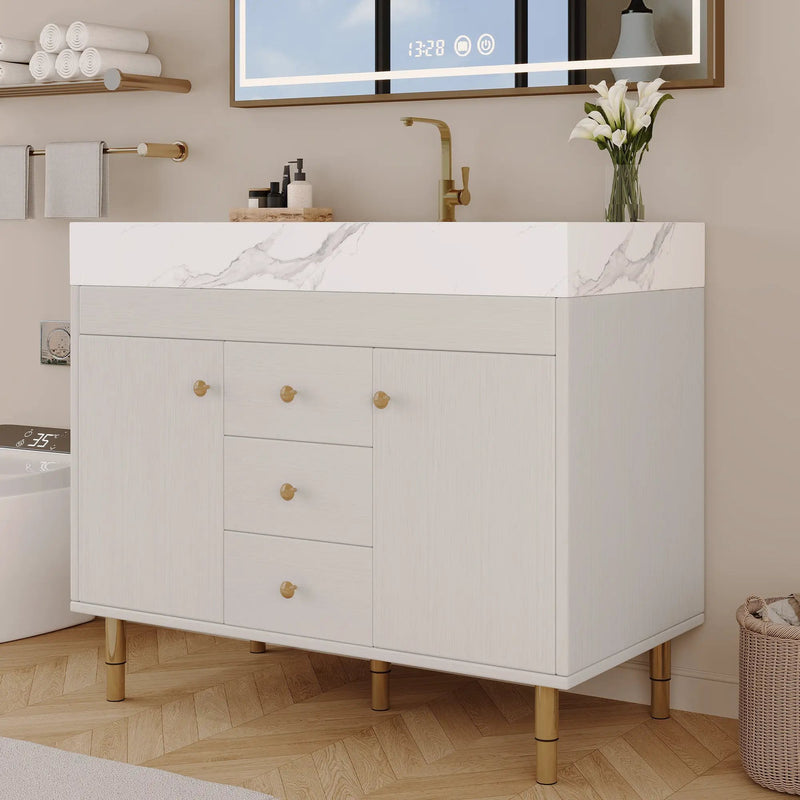 36 in Modern Free-standing Bathroom Vanity with Ceramic Sink & Ample Storage by HouseOfZazla