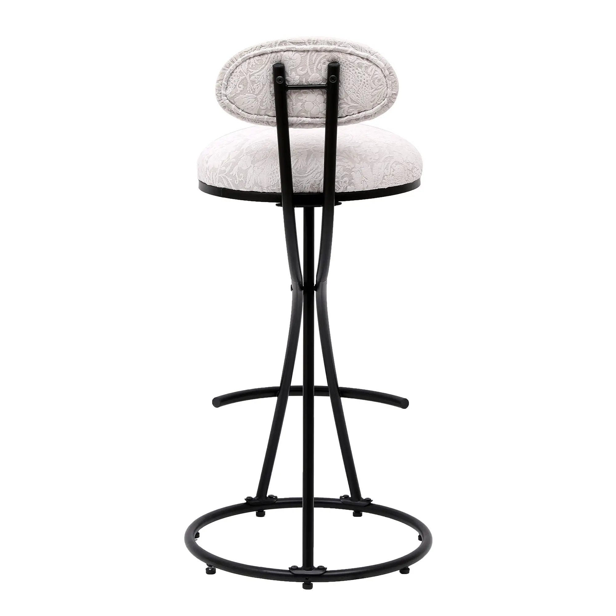 Round Print Bar Stools Upholstered Chairs For Kitchen (Set of 2) by HouseOfZazla
