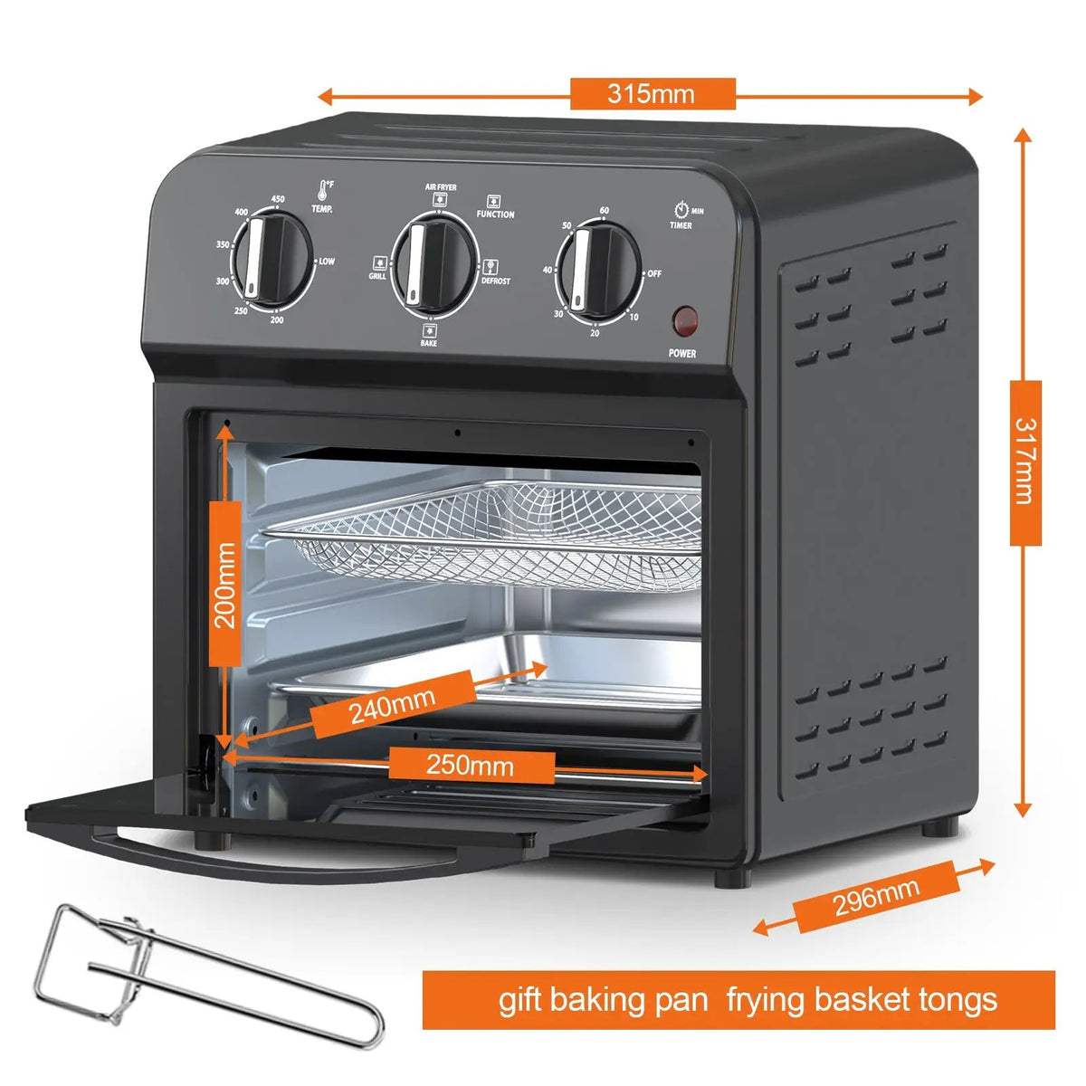 Family Size Air Fryer Toaster Oven Combo, 13QT by HouseOfZazla