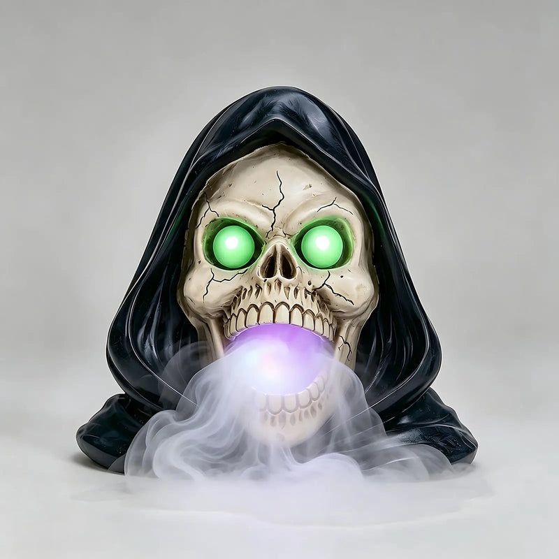 Halloween Grim Reaper Skull Statue with LED Light by HouseOfZazla