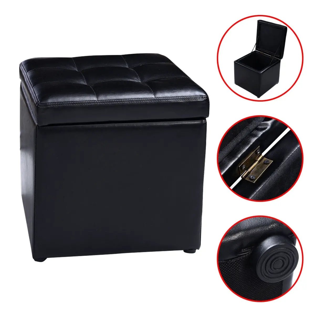 Foldable Cube Ottoman Pouffe Storage Seat, photo 15 of 16