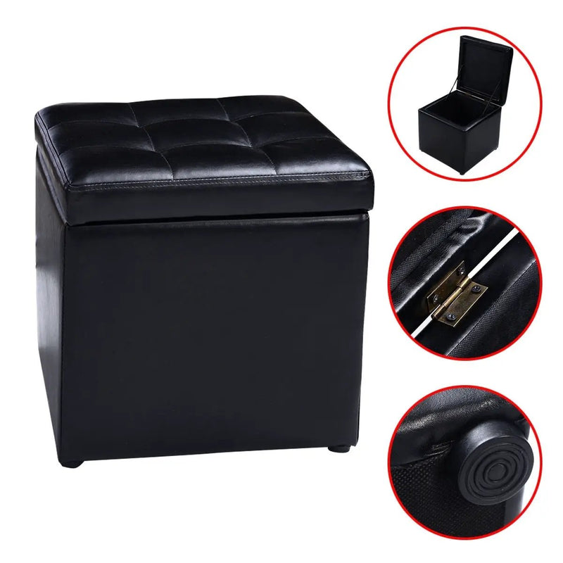 Foldable Cube Ottoman Pouffe Storage Seat by DirectDeals