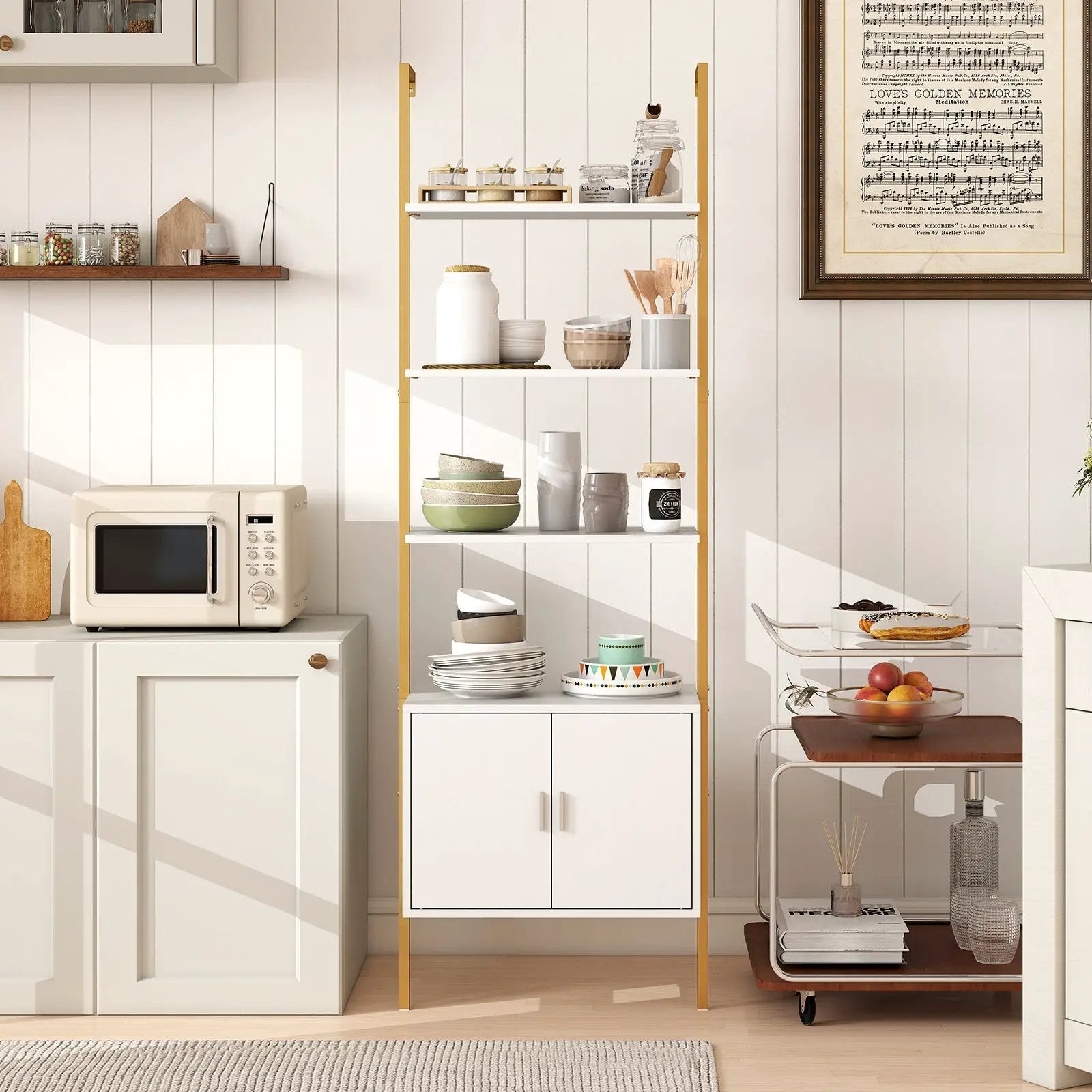 72.5 Inch Tall Bookshelf with Cabinet Anti-Tipping Kits and Metal Frame by DirectDeals