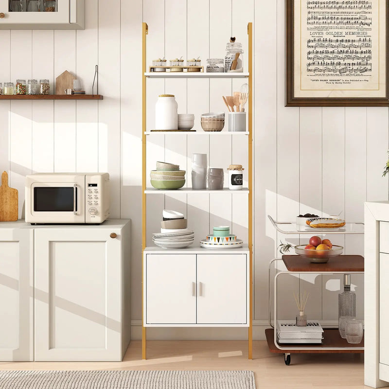 72.5 Inch Tall Bookshelf with Cabinet Anti-Tipping Kits and Metal Frame by DirectDeals