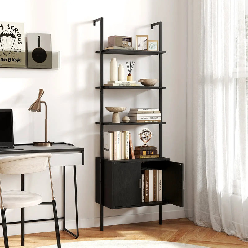72.5 Inch Tall Bookshelf with Cabinet Anti-Tipping Kits and Metal Frame by DirectDeals