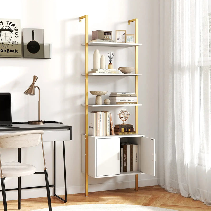 72.5 Inch Tall Bookshelf with Cabinet Anti-Tipping Kits and Metal Frame by DirectDeals