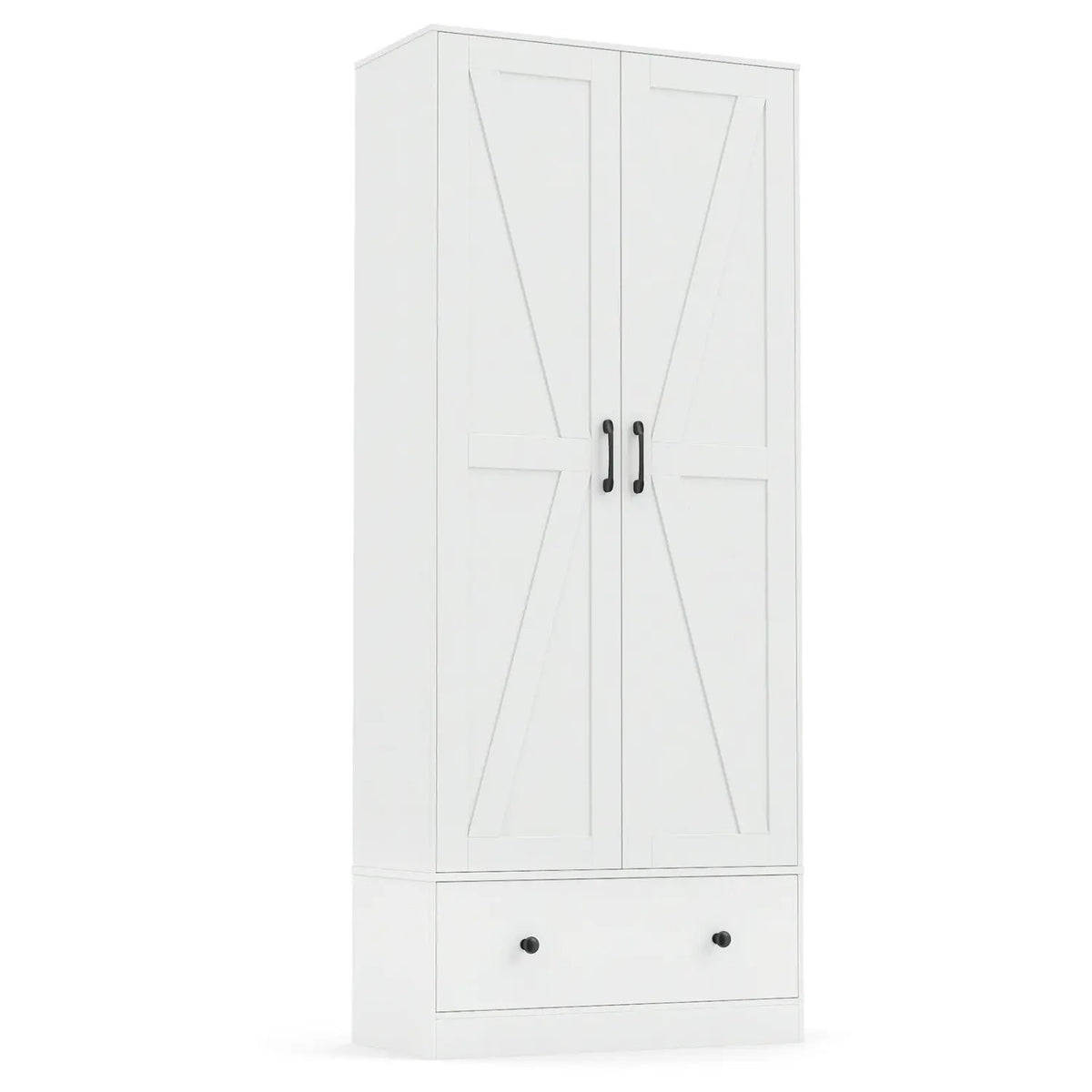 72 Inch Tall Kitchen Pantry Cabinet Farmhouse Wooden Cupboard with 2 Doors, photo 2 of 15