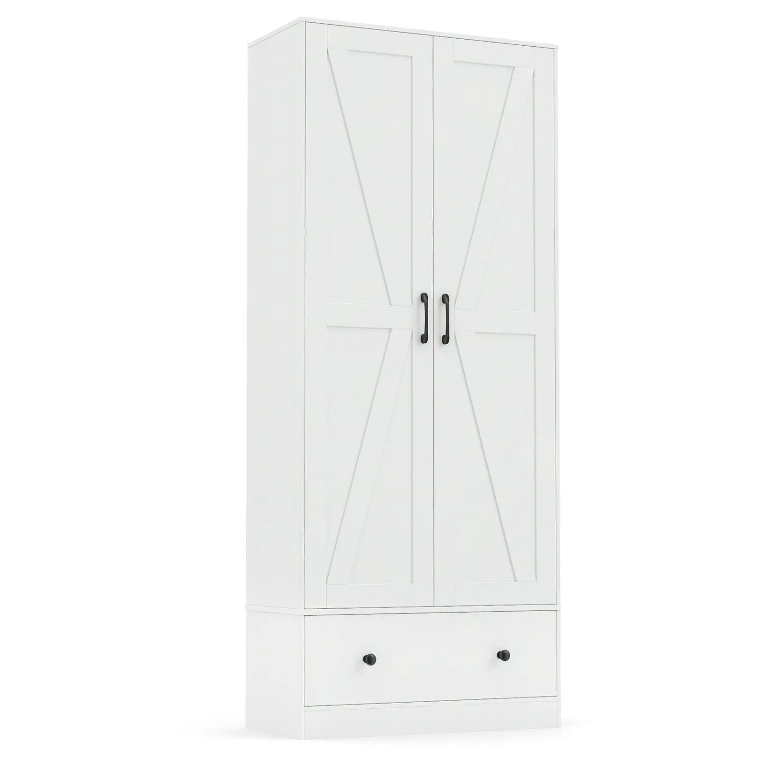 72 Inch Tall Kitchen Pantry Cabinet Farmhouse Wooden Cupboard with 2 Doors by DirectDeals