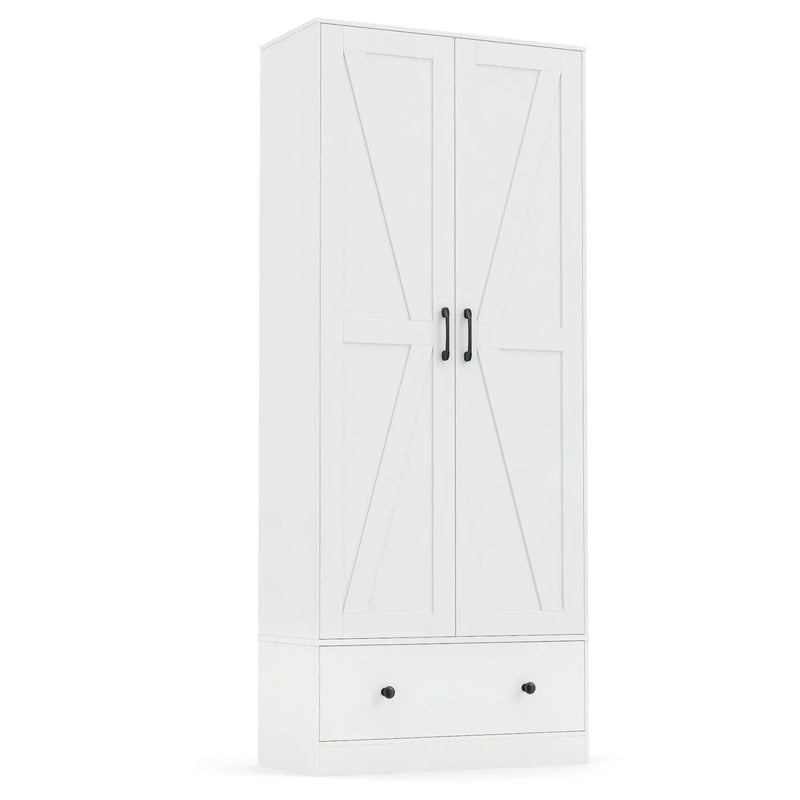 72 Inch Tall Kitchen Pantry Cabinet Farmhouse Wooden Cupboard with 2 Doors by DirectDeals