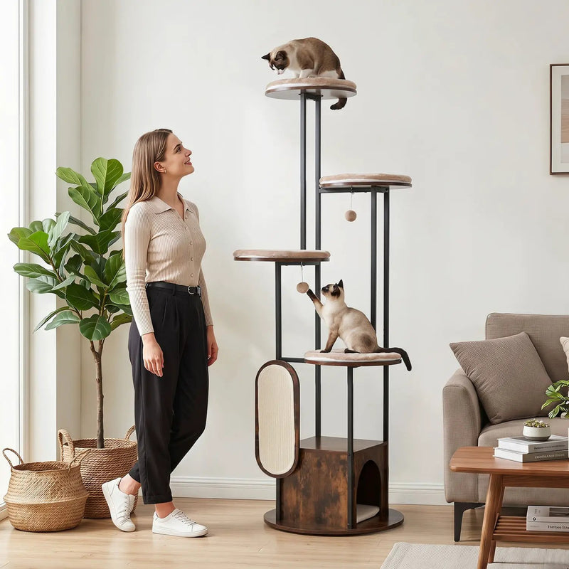 72-Inch Multi-Level Cat Tree with Condo and Perches by DirectDeals