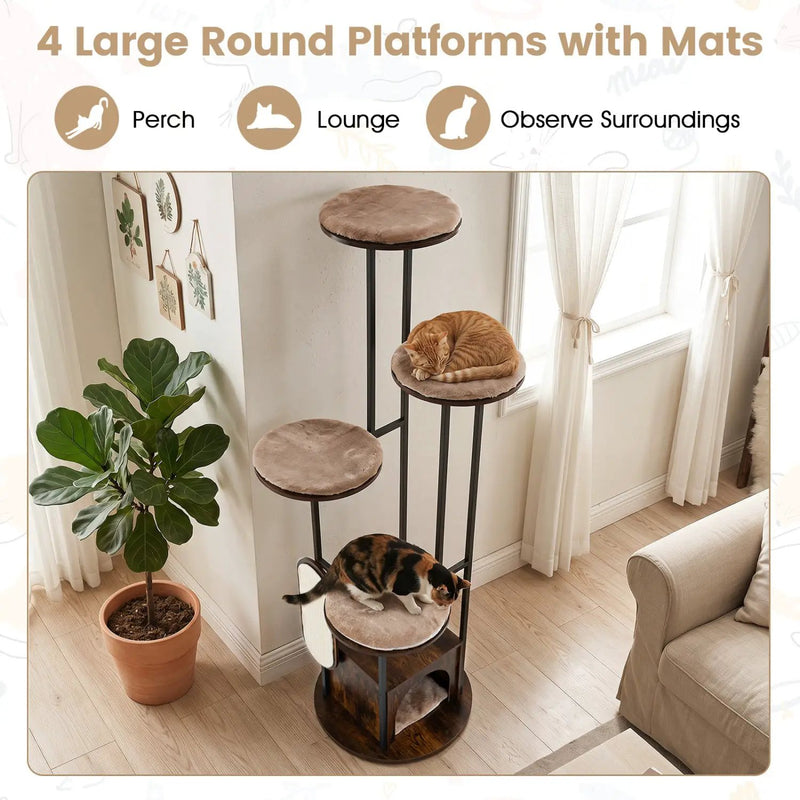 72-Inch Multi-Level Cat Tree with Condo and Perches by DirectDeals