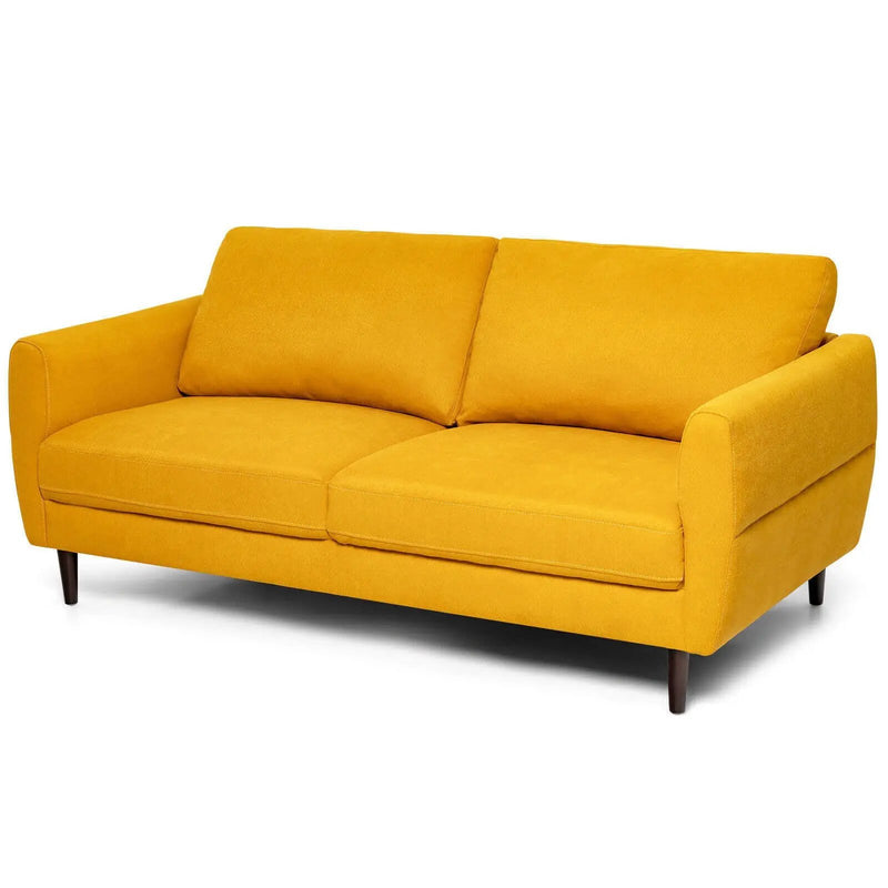 72 Inch Small Fabric Loveseat Sofa Couch with Wood Legs by DirectDeals