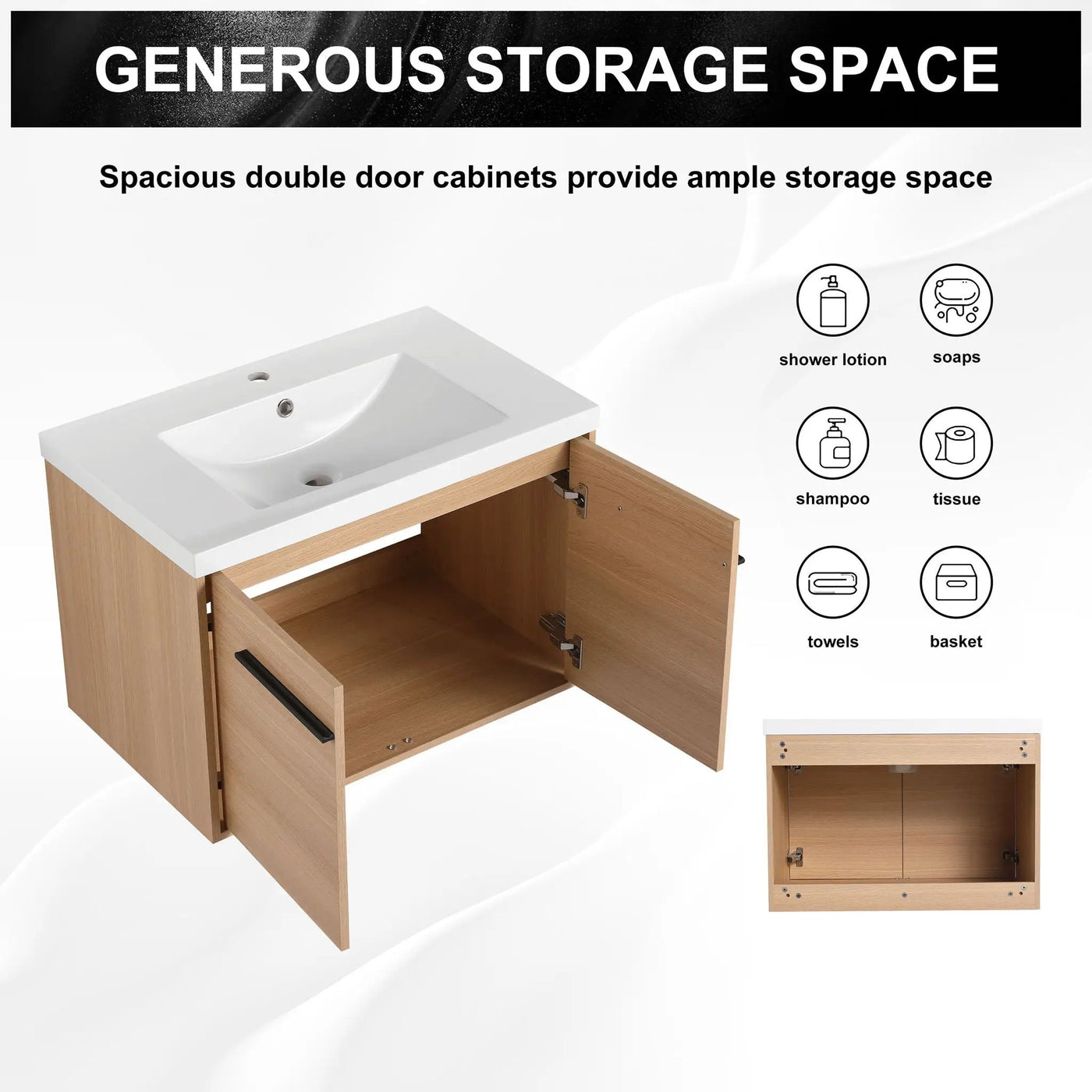Bathroom Vanity Set With Resin Countertop Sink, 2 Doors by HouseOfZazla