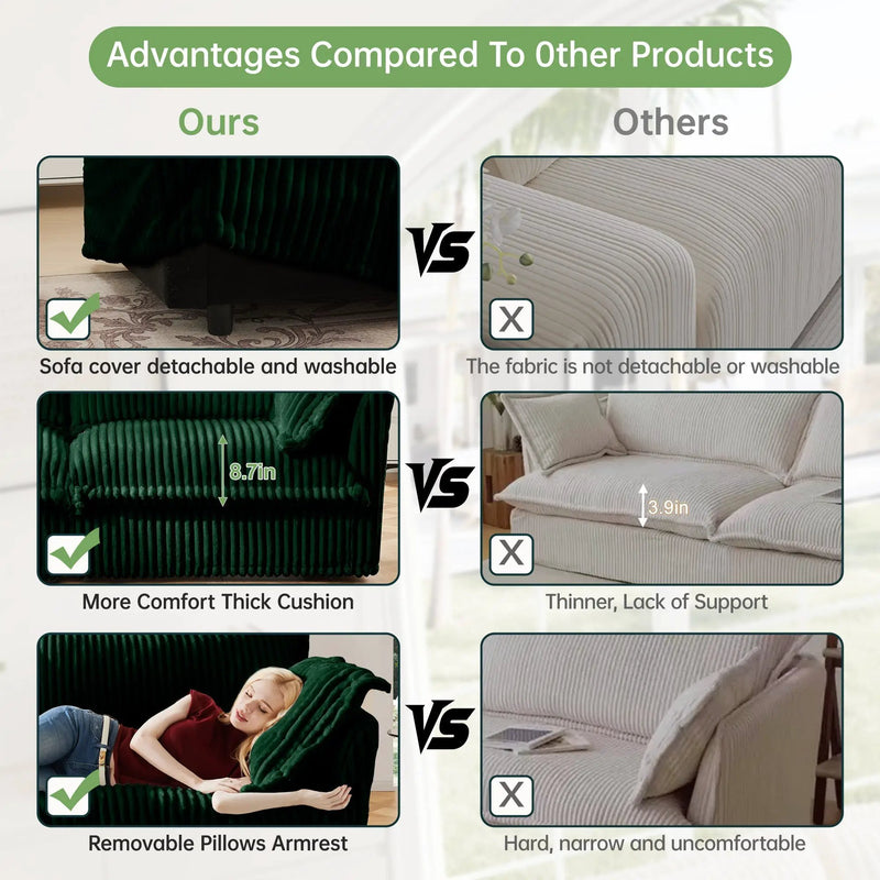Slipcovered U Shape Sectional Sofa by HouseOfZazla