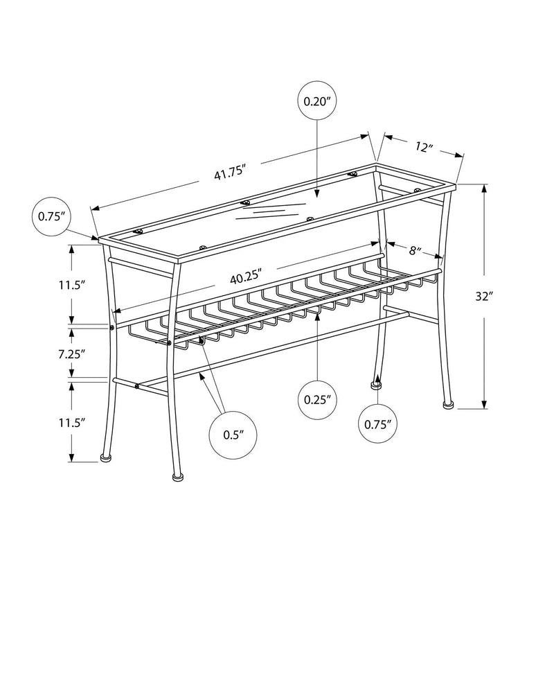 Accent Console Table For Entryway, Contemporary & Modern - Silver by HouseOfZazla