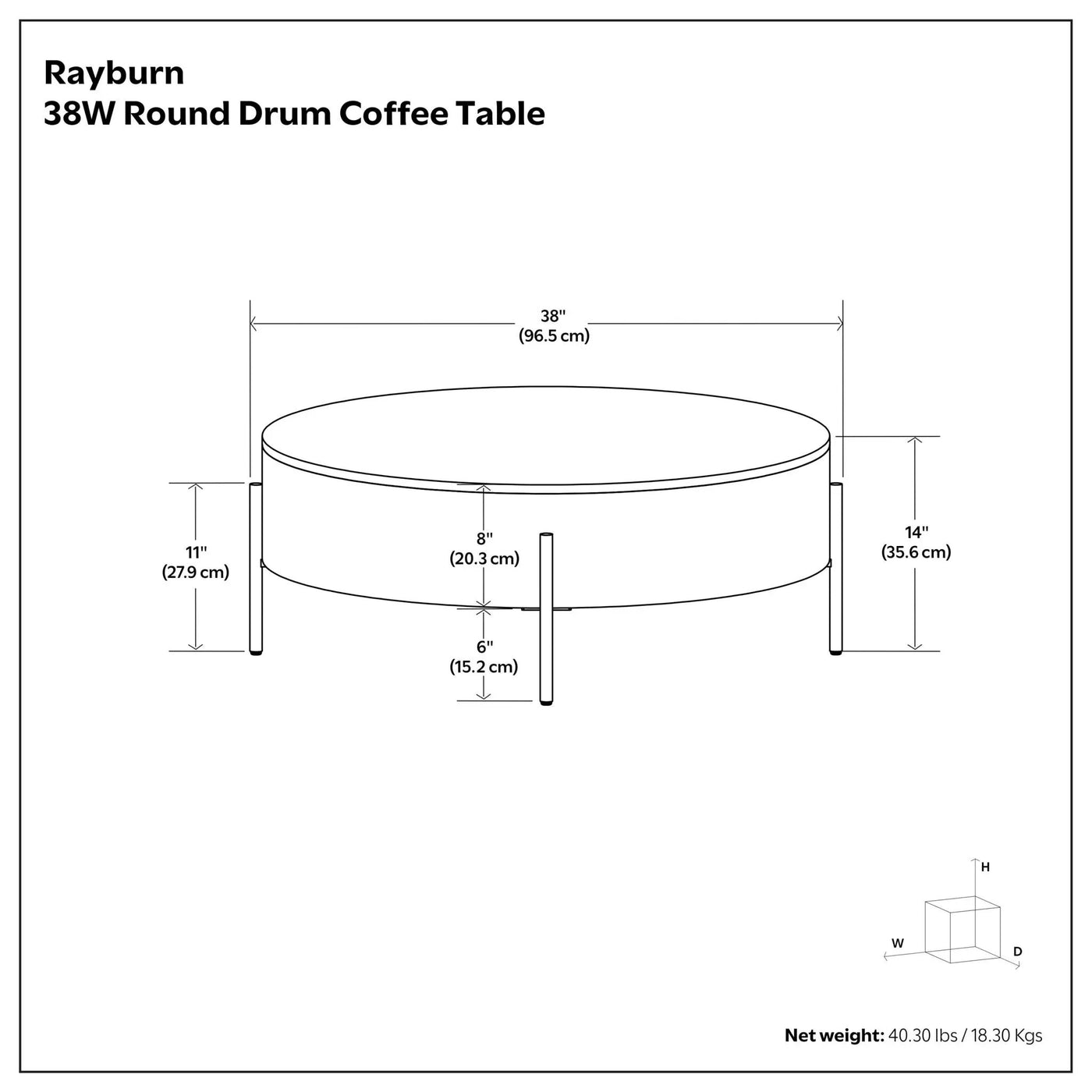 Rayburn - Drum Table by Unique Piece Furniture