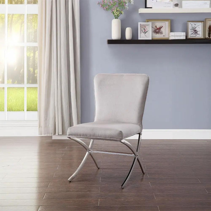 Daire - Side Chair (Set of 2) - Light Gray Velvet & Chrome by Unique Piece Furniture