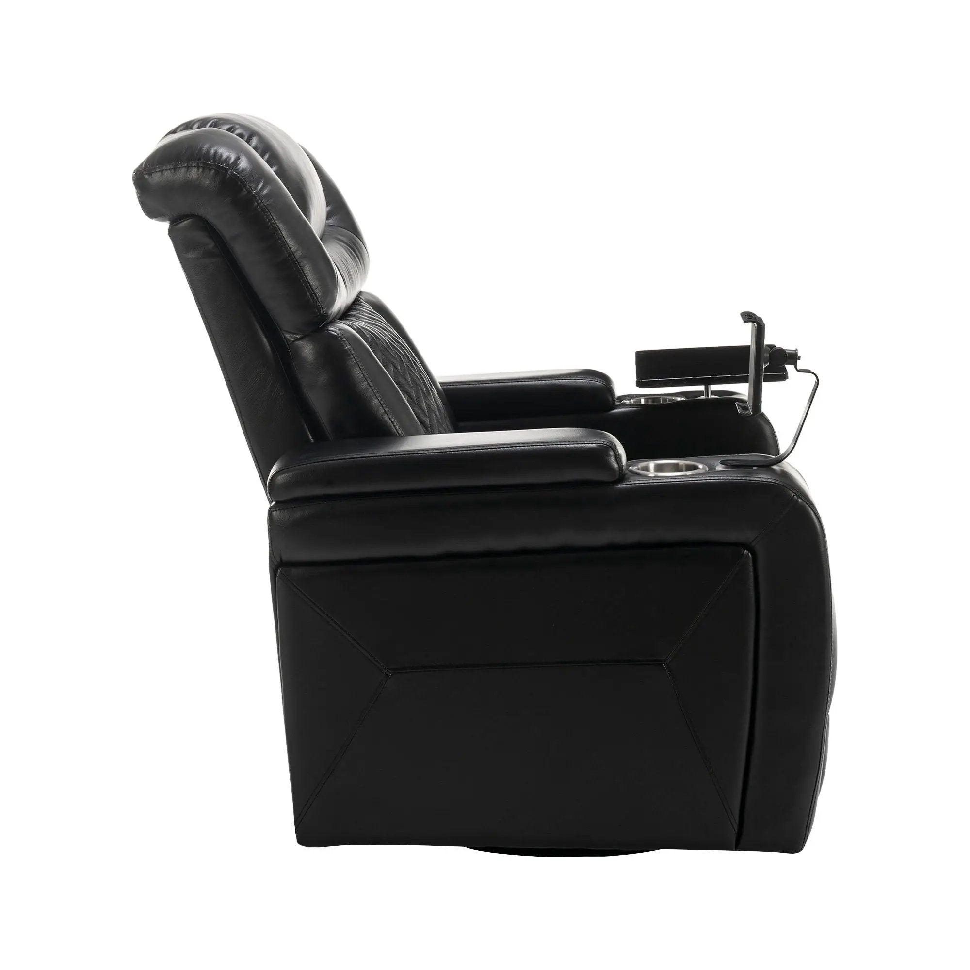 270 Degree Swivel Power Recliner With Tray Table, Phone Holder, Cup Holder, USB Port by HouseOfZazla