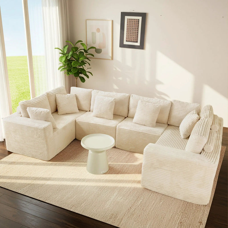 Modular U Shaped Sectional Sofa With Reversible Design by Unique Piece Furniture