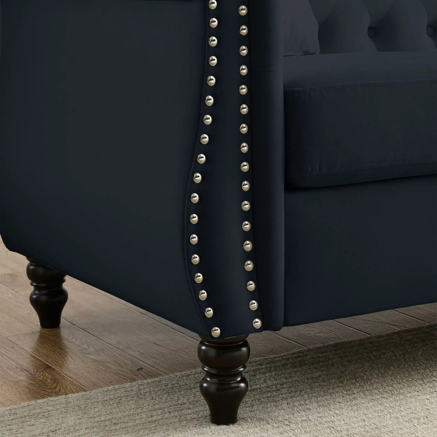 Chesterfield Sofa With Rolled Arms And Nailhead Trim by HouseOfZazla