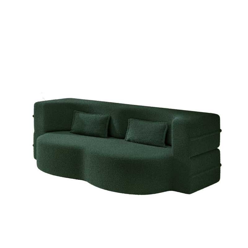 Modern Floor Sleeper Sofa Bed With 2 Pillows, Convertible Twin Size Folding Mattress For Living Room by HouseOfZazla