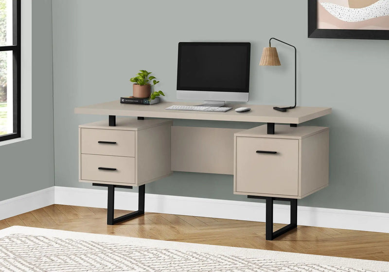 Computer Desk For Home Office, Laptop, Left, Right Set - Up, Storage Drawers, Contemporary & Modern by Unique Piece Furniture
