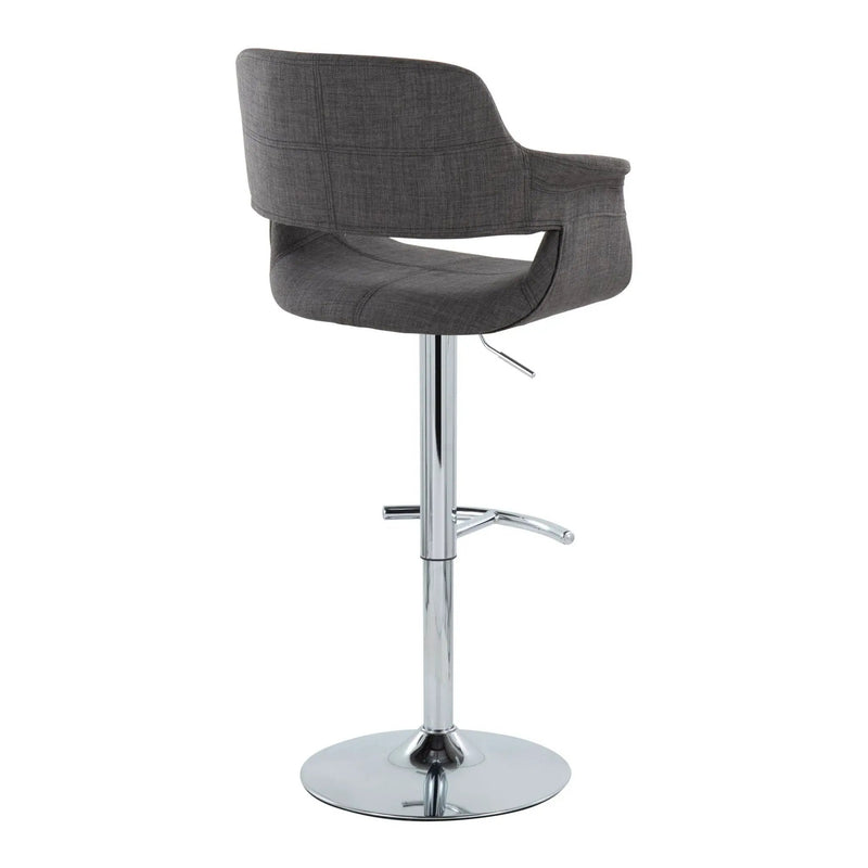 Vintage Flair - Mid Century Modern Adjustable Barstool With Swivel With Rounded T Footrest (Set of 2) by Unique Piece Furniture