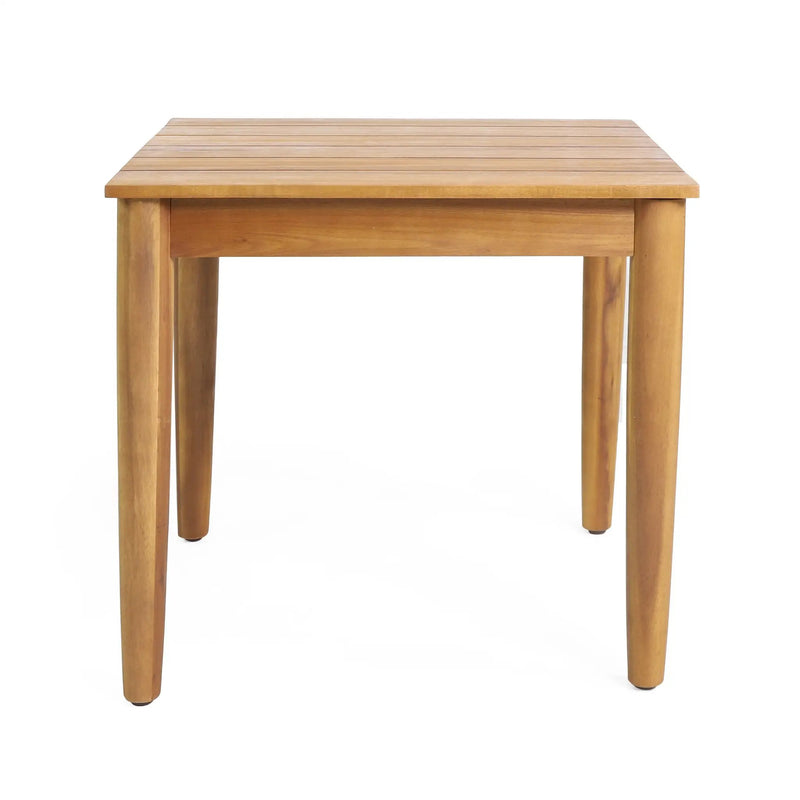 Acacia Wood Outdoor Set: 2 Club Chairs + Rustic Slat Side Table by HouseOfZazla