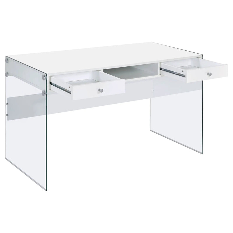 Dobrev 48-inch 2-drawer Writing Desk White High Gloss by Unique Piece Furniture