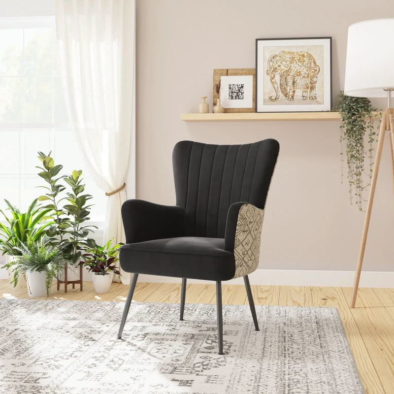 Accent Chair With Unique Print Fabric by HouseOfZazla